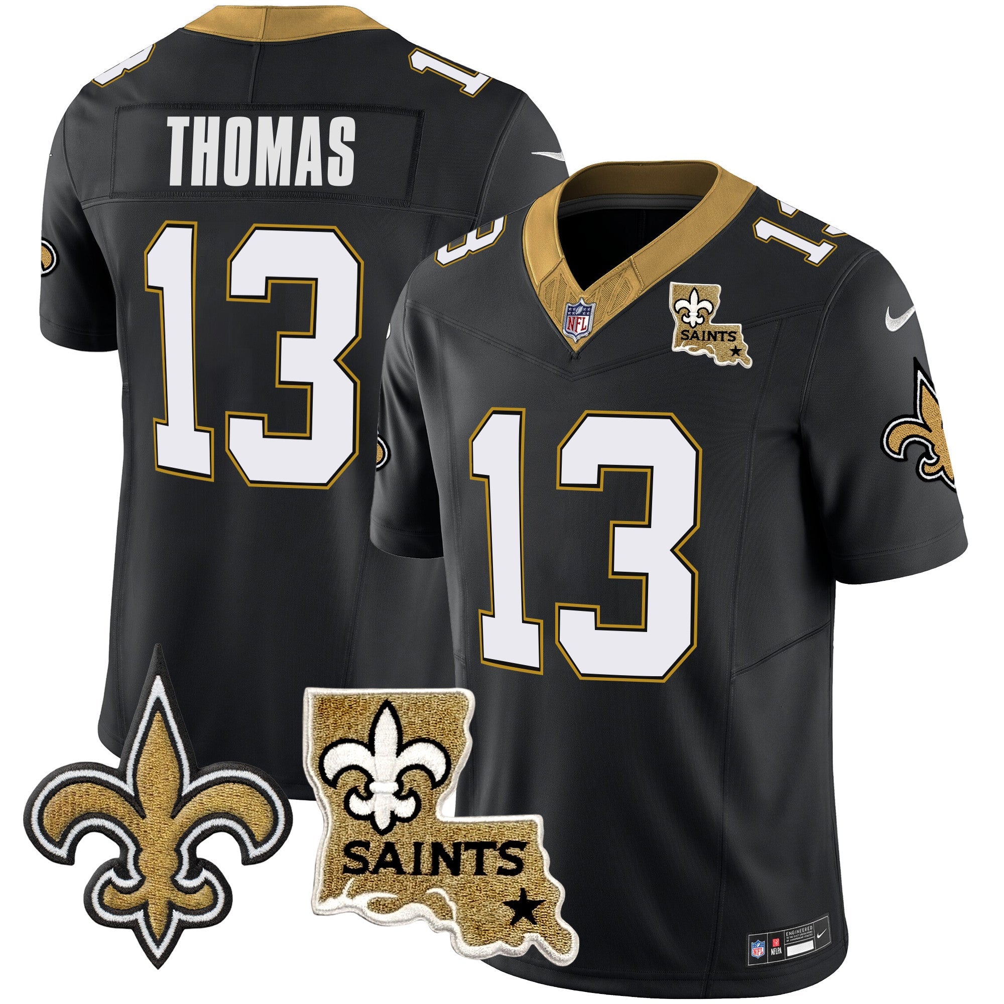 Saints Vapor Limited Jersey – New Orleans Patch – All Stitched – Black – Michael Thomas Jersey