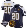 Cowboys Texas & John Madden Patch Gold Trim Vapor Jersey – All Stitched – Navy Alternate – Tony Pollard Jersey