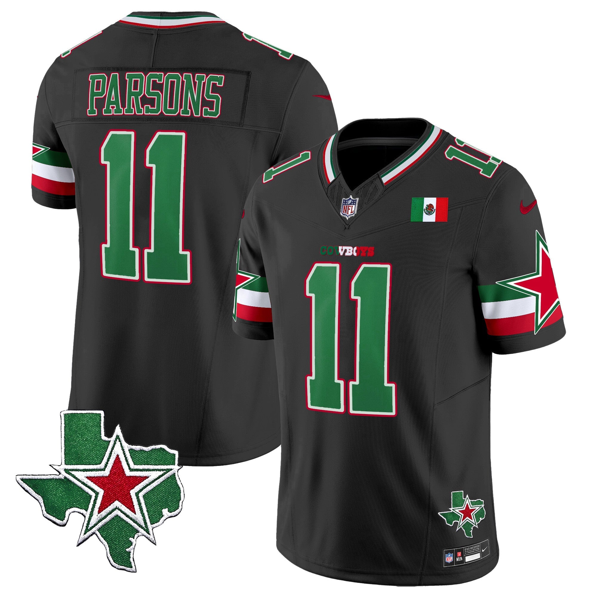 Cowboys 2024 Mexico Vapor Limited Jersey – All Stitched – Black – Micah Parsons Jersey