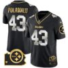 Steelers Home Patch Gold Vapor Jersey – All Stitched – Black Limited – Troy Polamalu Jersey