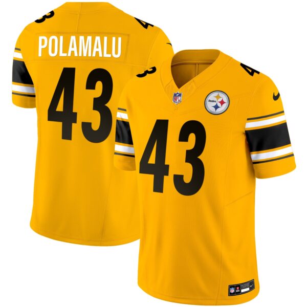 Steelers Vapor Limited Jersey – All Stitched – Gold – Troy Polamalu Jersey