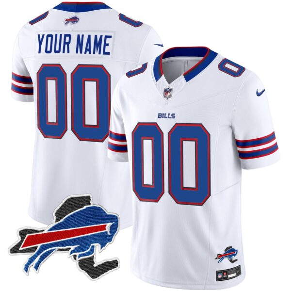 Bills New York Patch Vapor Limited Custom Jersey – All Stitched – White Jersey
