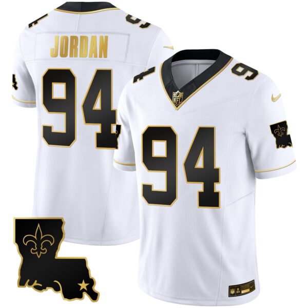 Saints 1987 Legacy Gold Vapor Jersey – All Stitched – White Gold – Cameron Jordan Jersey
