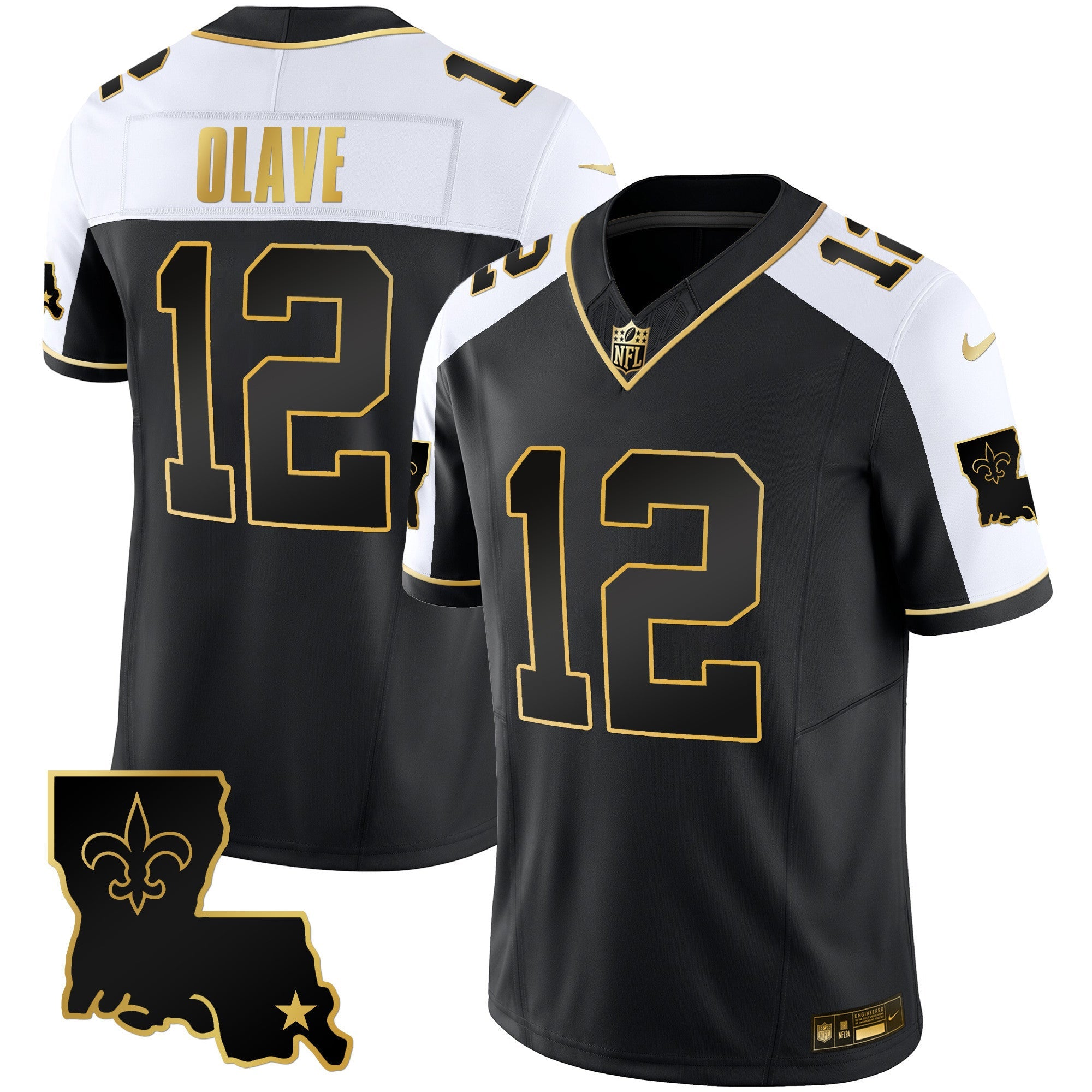Saints 1987 Legacy Gold Vapor Jersey – All Stitched – Alternate – Chris Olave Jersey