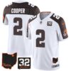 Browns #32 Jim Brown Memorial & Home Patch Jersey V3 – All Stitched – Inverted – Amari Cooper Jersey