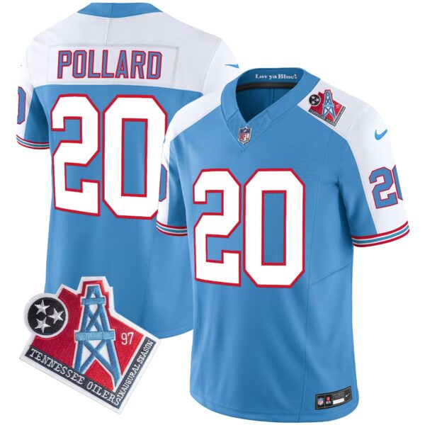 Titans 1997 Throwback Limited Vapor Jersey V2 – All Stitched – Alternate – Tony Pollard Jersey