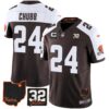 Browns #32 Jim Brown Memorial & Home Patch Jersey V3 – All Stitched – Alternate – Nick Chubb Jersey