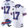 Bills New York Patch Vapor Limited Jersey – All Stitched – White – Josh Allen Jersey