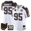 Browns #32 Jim Brown Memorial & Home Patch Jersey V3 – All Stitched – Inverted – Myles Garrett Jersey