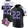 Titans 1997 Throwback Limited Vapor Jersey V2 – All Stitched – Black Alternate – Derrick Henry Jersey