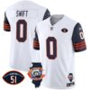 Bears Throwback Illinois Patch Vapor Jersey – All Stitched – Navy Sleeves – D’Andre Swift Jersey