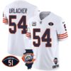 Bears Throwback Illinois Patch Vapor Jersey – All Stitched – White – Brian Urlacher Jersey