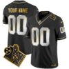 Titans 1997 Throwback Gold Vapor Custom Jersey – All Stitched – Black Limited Jersey