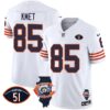 Bears Throwback Illinois Patch Vapor Jersey – All Stitched – White – Cole Kmet Jersey