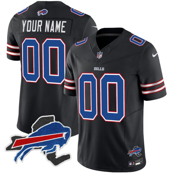 Bills New York Patch Vapor Limited Custom Jersey – All Stitched – Black Jersey