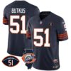 Bears Throwback Illinois Patch Vapor Jersey – All Stitched – Navy – Dick Butkus Jersey