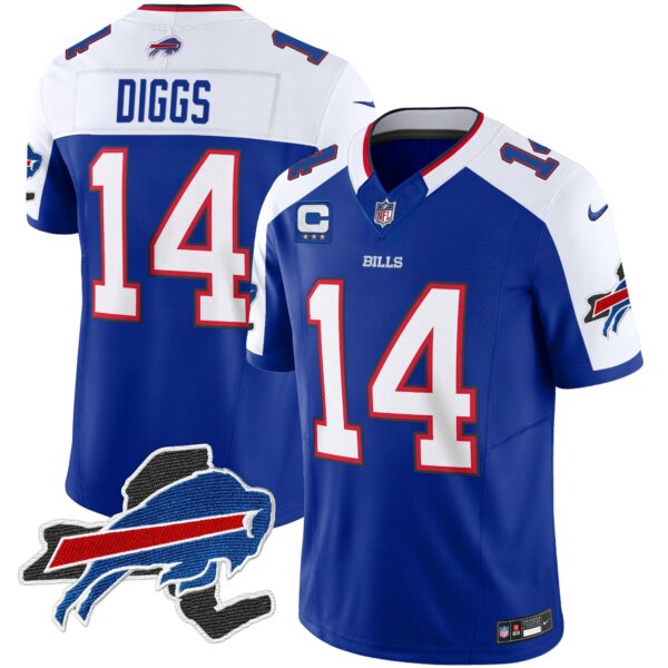 Bills New York Patch Vapor Limited Jersey – All Stitched – Royal Alternate – Stefon Diggs Jersey