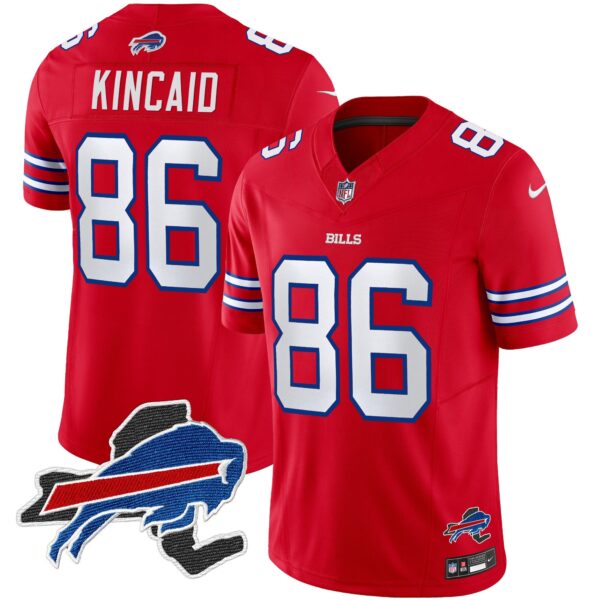 Bills New York Patch Vapor Limited Jersey – All Stitched – Red – Dalton Kincaid Jersey
