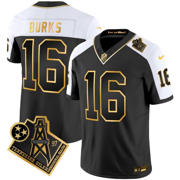 Titans 1997 Throwback Gold Vapor Jersey – All Stitched – Alternate – Treylon Burks Jersey