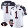 Bears Throwback Illinois Patch Vapor Jersey – All Stitched – Inverted – Justin Fields Jersey