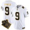Titans 1997 Throwback Gold Vapor Jersey – All Stitched – White Gold – Steve Mcnair Jersey