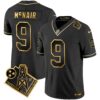Titans 1997 Throwback Gold Vapor Jersey – All Stitched – Black Gold – Steve Mcnair Jersey