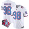 Titans 1997 Throwback Limited Vapor Jersey V2 – All Stitched – White – Jeffery Simmons Jersey