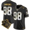 Titans 1997 Throwback Gold Vapor Jersey – All Stitched – Black Limited – Jeffery Simmons Jersey