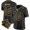 Titans 1997 Throwback Gold Vapor Jersey – All Stitched – Black Gold – Treylon Burks Jersey