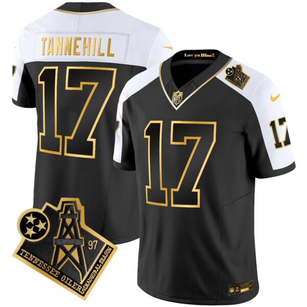 Titans 1997 Throwback Gold Vapor Jersey – All Stitched – Alternate – Ryan Tannehill Jersey