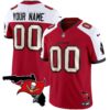 Buccaneers Florida Patch Vapor Limited Custom Jersey – All Stitched – Red Alternate Jersey