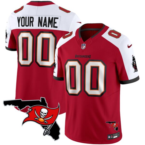Buccaneers Florida Patch Vapor Limited Custom Jersey – All Stitched – Red Alternate Jersey