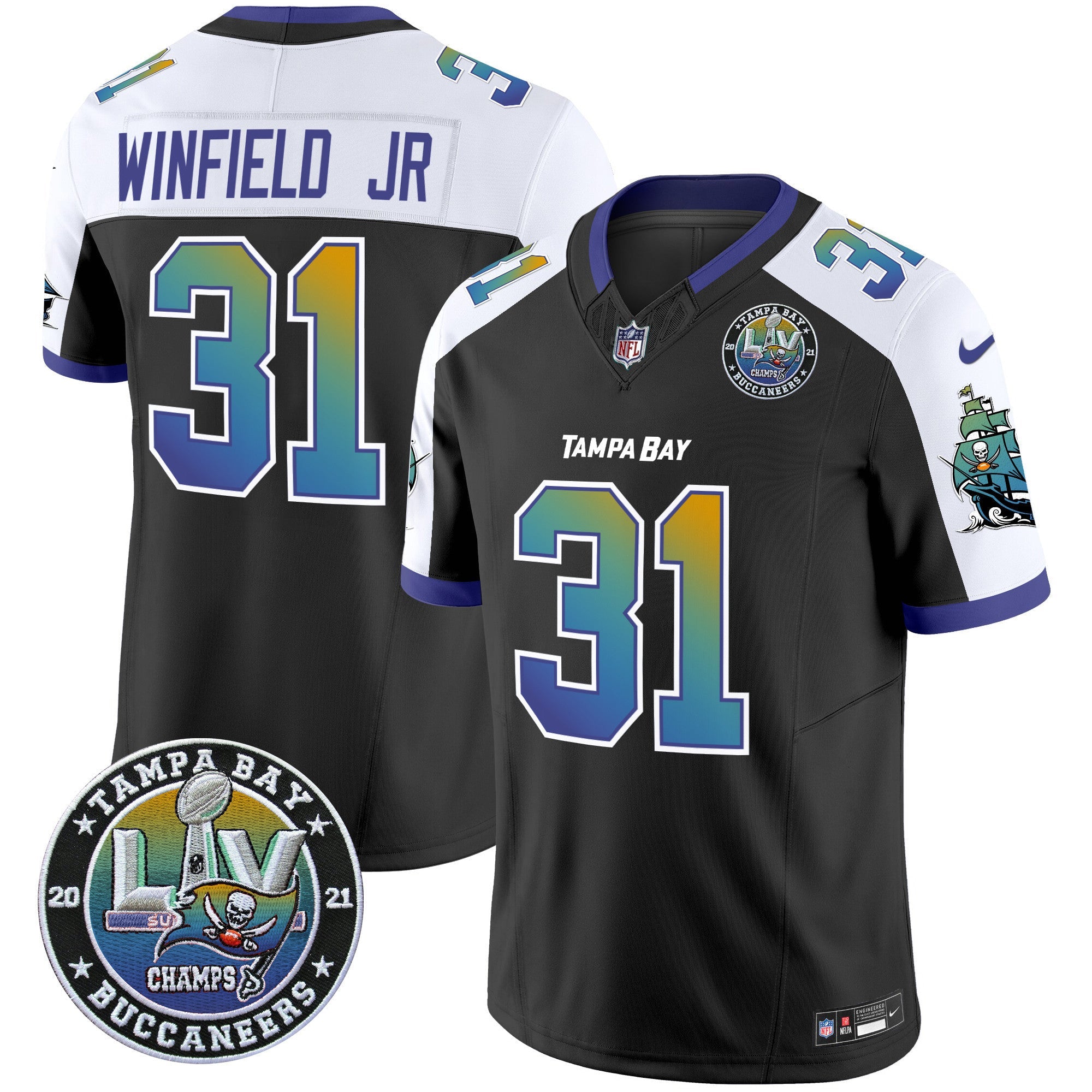 Buccaneers Tampa City Super Bowl LIV Patch Vapor Limited Jersey – All Stitched – Alternate – Antoine Winfield Jr. Jersey