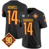 Washington Commanders 90th Anniversary Patch Vapor Jersey – All Stitched – Black – Sam Howell Jersey