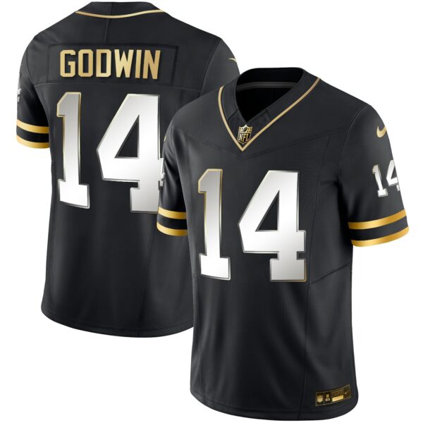Buccaneers Throwback & Gold Limited Jersey – All Stitched – Black Limited – Chris Godwin Jersey