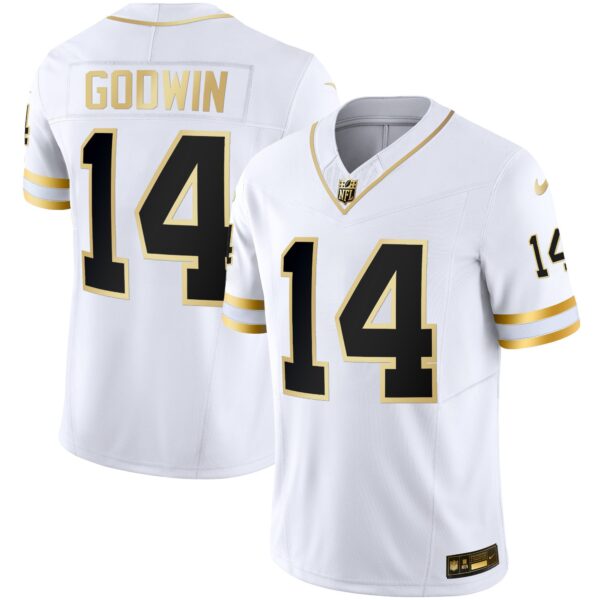 Buccaneers Throwback & Gold Limited Jersey – All Stitched – White Gold – Chris Godwin Jersey
