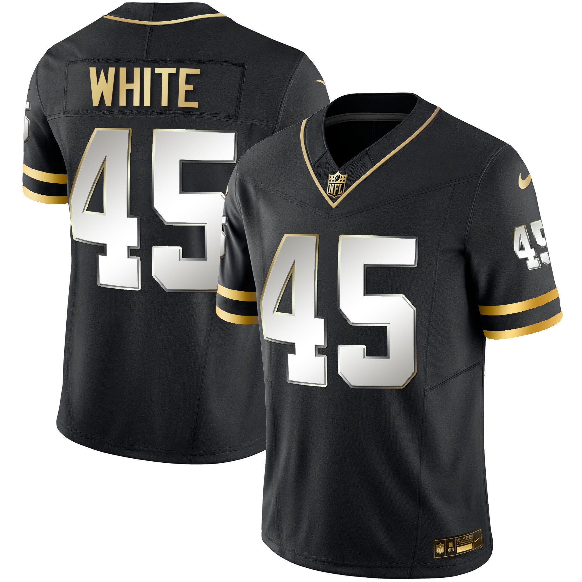 Buccaneers Throwback & Gold Limited Jersey – All Stitched – Black Limited – Devin White Jersey