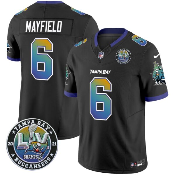 Buccaneers Tampa City Super Bowl LIV Patch Vapor Limited Jersey – All Stitched – Black – Baker Mayfield Jersey