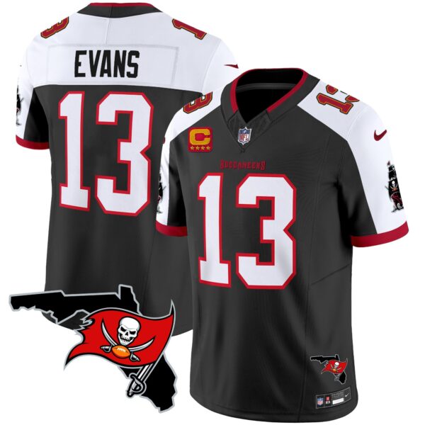 Buccaneers Florida Patch Vapor Limited Jersey – All Stitched – Black Alternate – Mike Evans Jersey