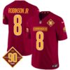 Washington Commanders 90th Anniversary Patch Vapor Jersey – All Stitched – Burgundy – Robinson Jr. Jersey