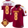 Washington Commanders 90th Anniversary Patch Vapor Jersey – All Stitched – Burgundy Alternate – Robinson Jr. Jersey