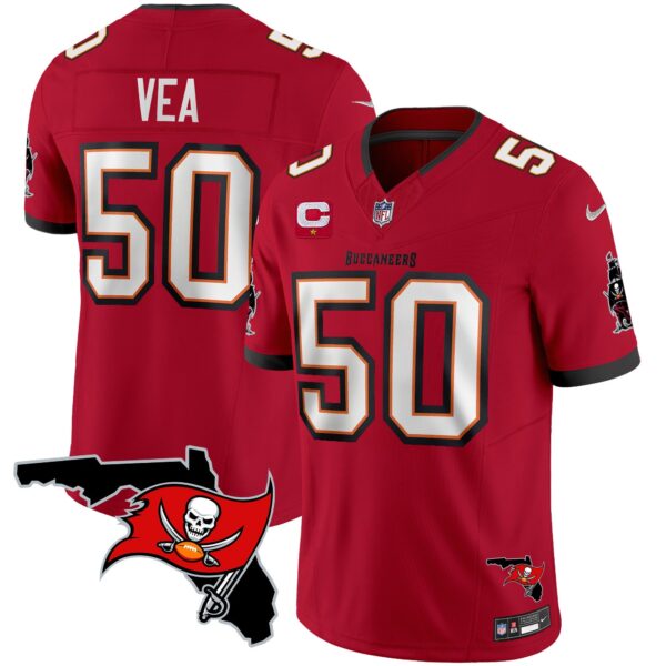 Buccaneers Florida Patch Vapor Limited Jersey – All Stitched – Red – Vita Vea Jersey