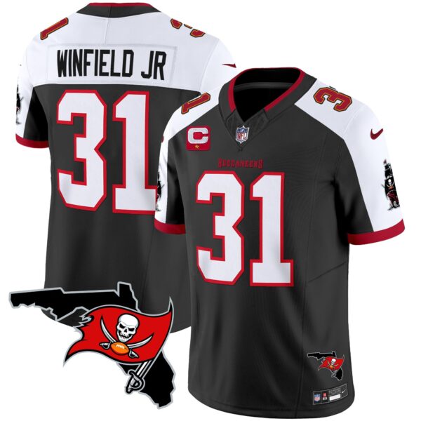 Buccaneers Florida Patch Vapor Limited Jersey – All Stitched – Black Alternate – Antoine Winfield Jr. Jersey