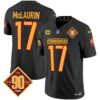 Washington Commanders 90th Anniversary Patch Vapor Jersey – All Stitched – Black – Terry McLaurin Jersey