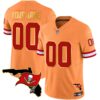 Buccaneers Florida Patch Gold Trim Vapor Custom Jersey – All Stitched – Orange Jersey