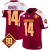 Washington Commanders 90th Anniversary Patch Vapor Jersey – All Stitched – Burgundy Alternate – Sam Howell Jersey