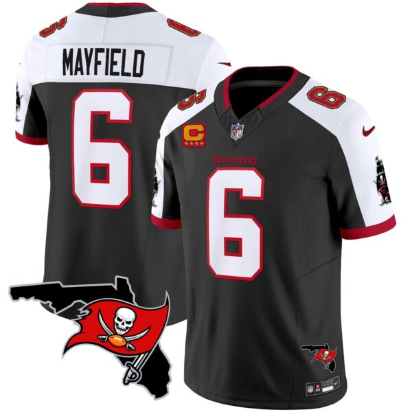 Buccaneers Florida Patch Vapor Limited Jersey – All Stitched – Black Alternate – Baker Mayfield Jersey