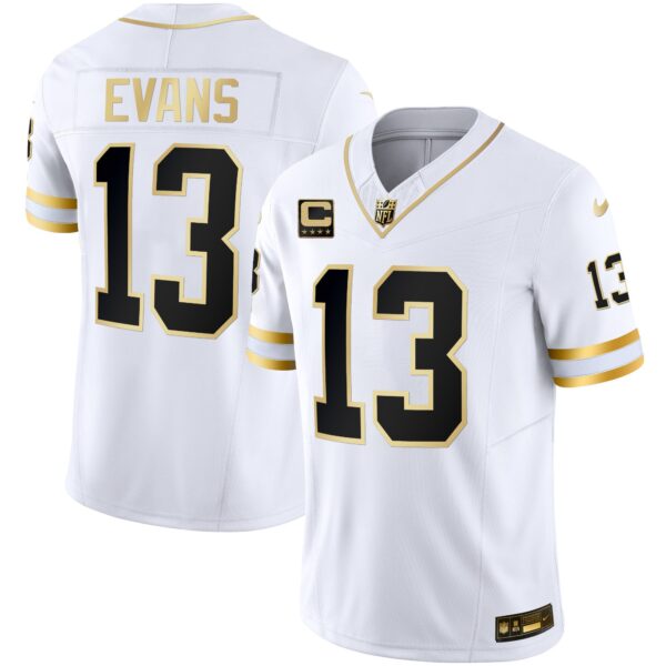 Buccaneers Throwback & Gold Limited Jersey – All Stitched – White Gold – Mike Evans Jersey