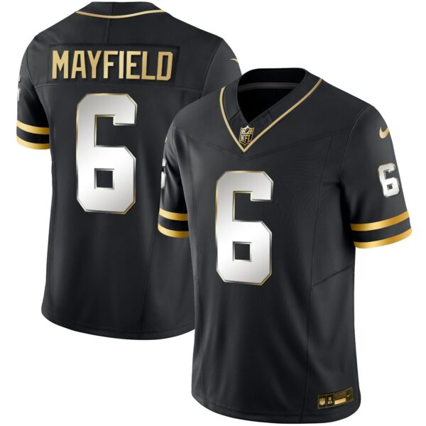 Buccaneers Throwback & Gold Limited Jersey – All Stitched – Black Limited – Baker Mayfield Jersey