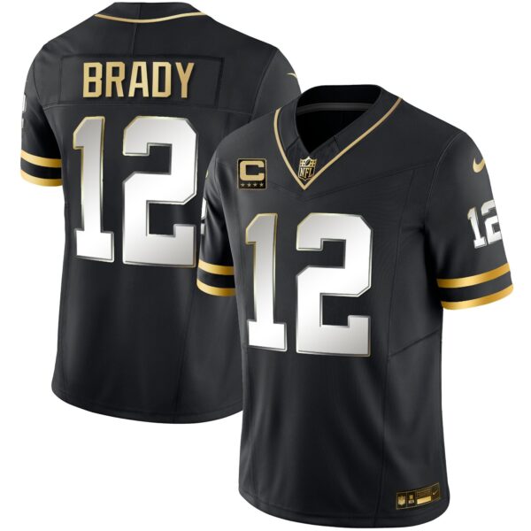 Buccaneers Throwback & Gold Limited Jersey – All Stitched – Black Limited – Tom Brady Jersey